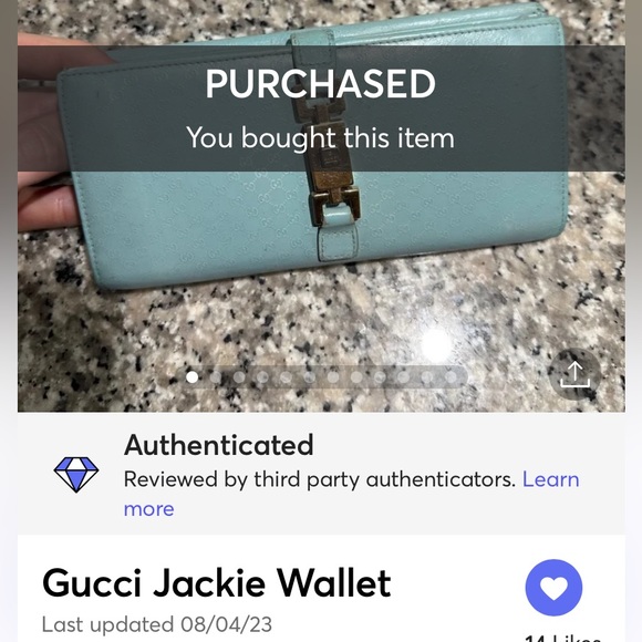 Good condition.  Gucci Jackie long wallet with locking clasp. - Picture 3 of 14